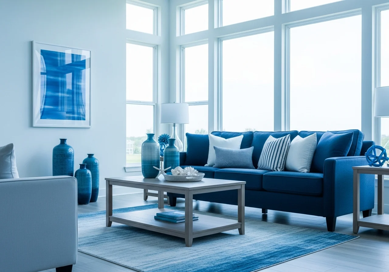 Professionally staged rental living room