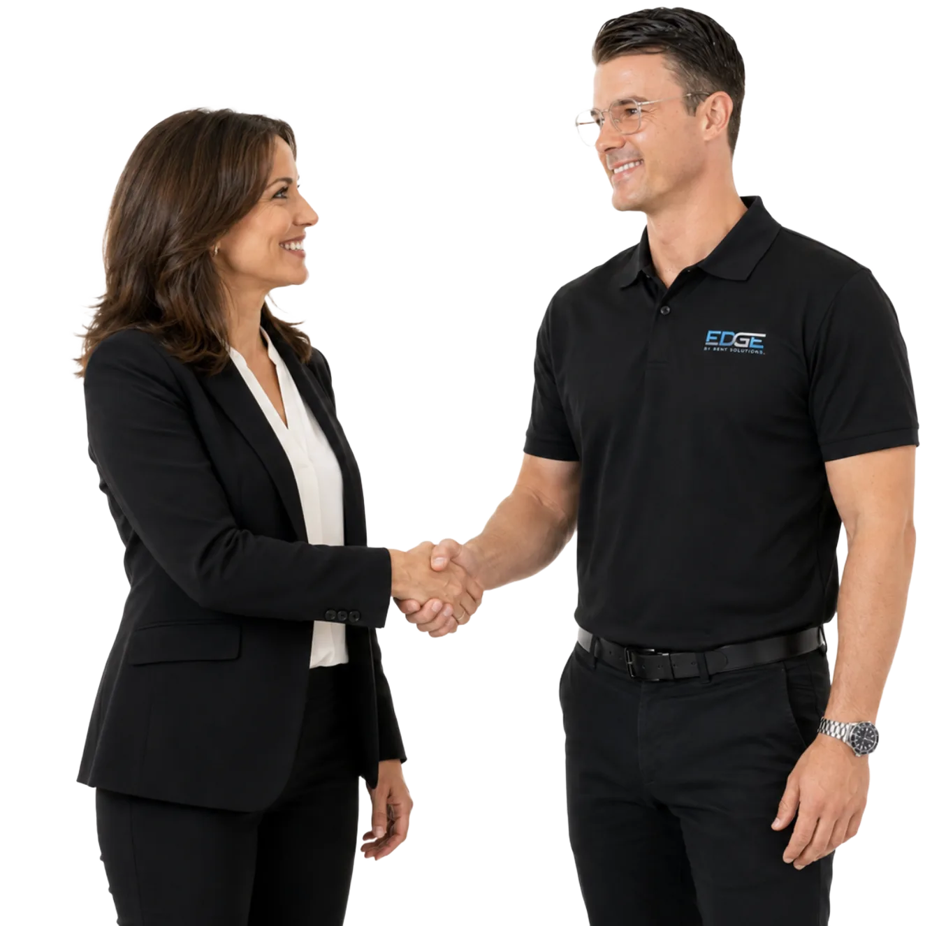 Rent Solutions team member shaking hands with a partner