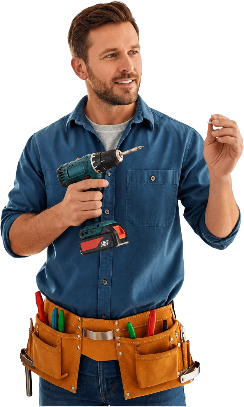 ProWorxx network vendor holding a power drill